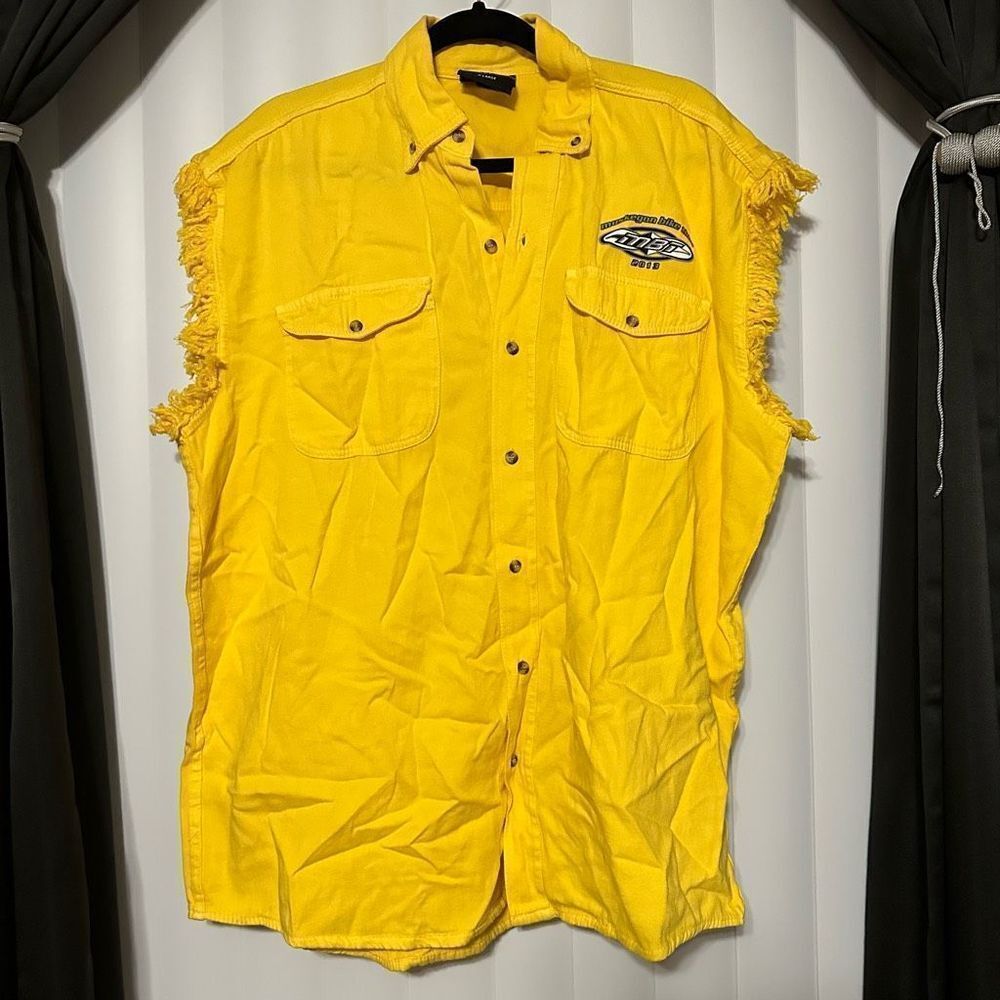 Muskegon bike time MBT 2013 yellow biker sleeveless vest